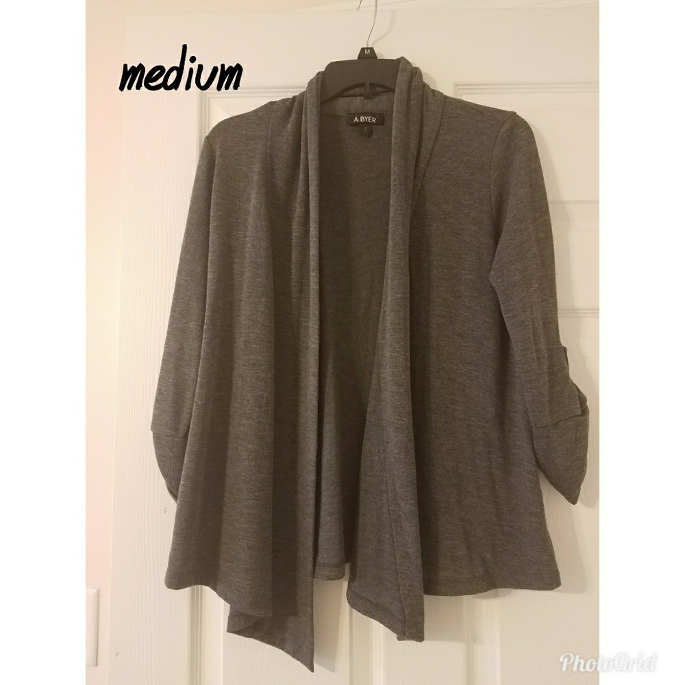 Gray open cardigan!